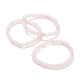 Naturelle quartz rose de perle bracelets extensibles BJEW-A117-B-11-4
