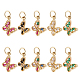 Superfindings 10 pz 5 colori in ottone cubic zirconia charms KK-FH0003-25-1