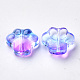 Perles de verre peintes par pulvérisation transparentes deux tons X-GGLA-S054-008D-01-2