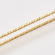 真鍮スクエアスネークチェーンネックレスメイキング  カニカン付き  ゴールドカラー  18.5インチ（47.2cm）  1mm MAK-T006-10A-G-3