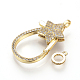 Brass Micro Pave Cubic Zirconia Lobster Claw Clasps ZIRC-S058-11G-2