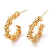 Brass Round Stud Earrings KK-K333-60G