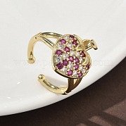 Латунные микро проложить манжеты кольца кубического циркония RJEW-H256-14G-01