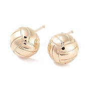 Brass Stud Earrings EJEW-F332-02G