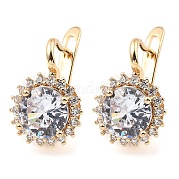 Серьги-кольца из латуни с цирконием EJEW-D078-42G