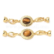 Застежки-пряжки из натуральной латуни с тигровым глазом KK-U059-40G-02