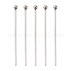 Épingles à tête sphérique en acier inoxydable 304 résistant au ternissement, couleur inoxydable, 30x0.7mm, 21 jauge, tête: 2 mm