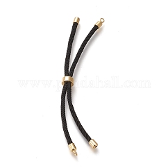 Fabricación de pulsera de hilo trenzado de nylon, fabricación de pulsera deslizante, con fornituras de latón, dorado, negro, 8.66~9.06 pulgada (22~23 cm), agujero: 2.8 mm, longitud de una sola cadena: aproximadamente 4.33~4.53 pulgada (11~11.5 cm)