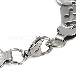 Bracelets à maillons croisés creux en acier inoxydable 201&nbsp;BJEW-B078-64P-01