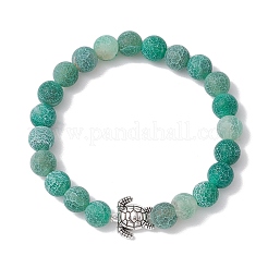 Bracelets extensibles en perles rondes d'agate naturelle patinée teintée&nbsp;BJEW-JB11080