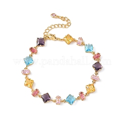 Rechteckige Rhombus-Armbänder aus Messing&nbsp;BJEW-D378-01G