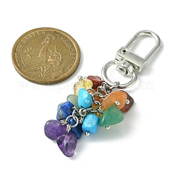 Décorations de pendentif en perles de puce de pierre précieuse de chakra&nbsp;HJEW-JM01237-02