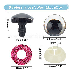32 Set mit 8 glitzernden Puppenaugen aus Kunststoff in zwei Farben&nbsp;KY-HY0001-13B