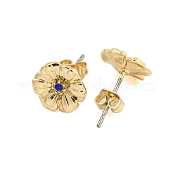 Ottone micro spianare zirconi orecchini&nbsp;EJEW-P283-01G-09