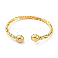 Bracciali a polsino in acciaio inossidabile 304&nbsp;BJEW-M284-12G