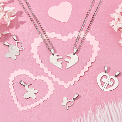 12 ensemble de 3 pendentifs fendus en acier inoxydable de style 201&nbsp;STAS-DC0008-47