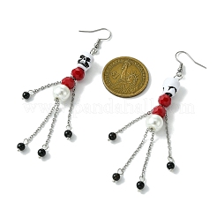Orecchini pendenti in onice nero naturale&nbsp;EJEW-JE06008