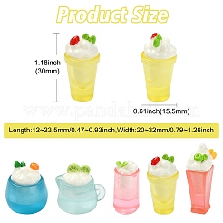 30 pièce de 5 styles de décorations miniatures en résine pour boissons fraîches&nbsp;DJEW-CJ0001-21