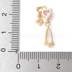 Pendentifs avec zircon cubiques à micro-pavés en laiton&nbsp;KK-A253-06G-01