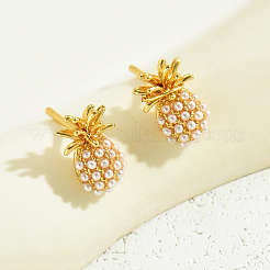 Elegante Ananas-Ohrstecker aus Messing&nbsp;DF3598