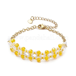 Bracciali di perline di vetro fatti a mano per le donne&nbsp;BJEW-MZ00132-03