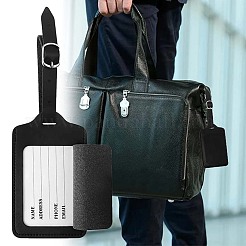 Cuthollow 4 Stück Gepäckanhänger aus PU-Leder&nbsp;OFST-CL0001-01B-03