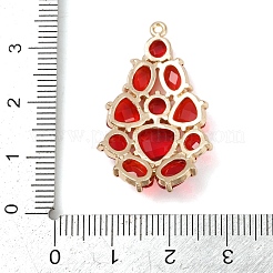 Ciondoli di vetro di ottone&nbsp;KK-R224-16D-G