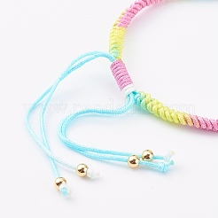 Fabbricazione di braccialetti con perline intrecciate in filo di poliestere tinto segmento&nbsp;AJEW-JB00919-03