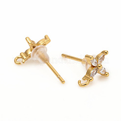 Fornituras de aretes de latón&nbsp;ZIRC-L096-14G