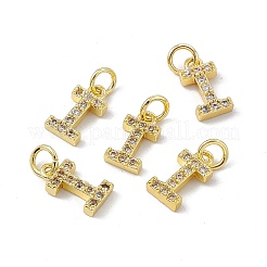 Echte 18 Karat vergoldete Messing Micro Pave klare Zirkonia Charms&nbsp;KK-E068-VB452-I