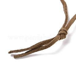 Collana in lega rombo con pendente in piuma con perline di legno&nbsp;NJEW-P261-06AB