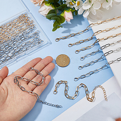 70 Stück 2 Farben Eisen Büroklammer Kette Armbänder für Frauen&nbsp;BJEW-DC0001-25