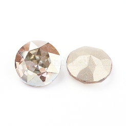 Cabochon di strass in vetro placcato con punta e retro&nbsp;RGLA-J012-8mm-001SH