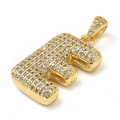 Pendentifs avec zircon cubiques à micro-pavés en laiton&nbsp;KK-E061-03G-05