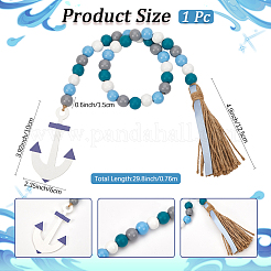 Anhänger aus Holzperlen mit Meeresmotiv&nbsp;DIY-WH0888-777F-09