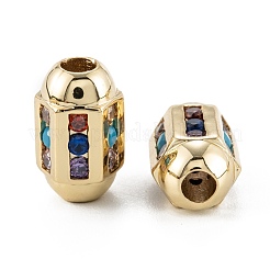 Micro pavé de perles de zircone cubique en laiton plaqué longue durée&nbsp;ZIRC-P089-24A-G01