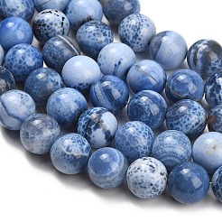 Brins de perles d'agate craquelée au feu naturel (teintes et chauffées)&nbsp;G-K425-A04-14mm