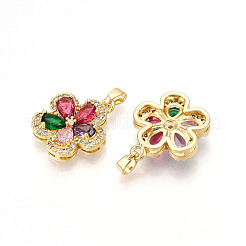 Pendentifs avec zircon cubiques à micro-pavés en laiton&nbsp;KK-N257-34G