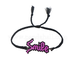Braccialetto di perline intrecciate con semi di vetro&nbsp;BJEW-P269-21