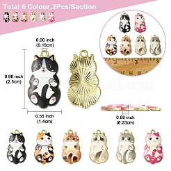 12pcs 6 pendentifs en alliage de couleurs&nbsp;FIND-FS0003-02