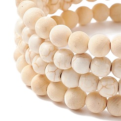 4 pièces 4 ensembles de bracelets extensibles en pierre mélangée naturelle et synthétique de style avec des perles de bois pour les femmes&nbsp;BJEW-JB08359
