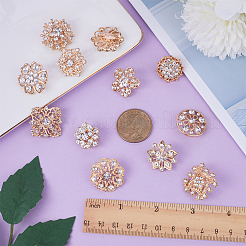 12 Stück 12-Stil-Kristall-Strass-Blumen-Brosche&nbsp;JEWB-GF0001-36A