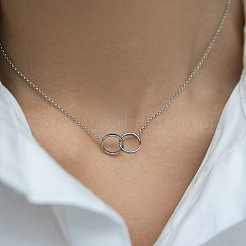 S925 Silber vergoldet Moebius Loop Schmuckset Armband Halskette Alltagskleidung elegante Accessoires&nbsp;TF4360-2