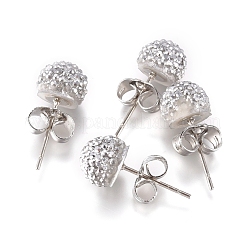 Rhinestone-Kugelbolzenohrringe&nbsp;EJEW-F063-B01