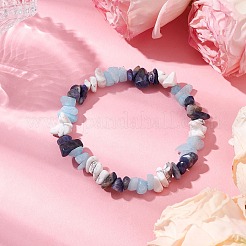 2 verstellbares Set aus geflochtenen Perlenarmbändern und Stretcharmbändern aus natürlichem Edelstein&nbsp;BJEW-JB10995