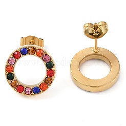 Boucles d'oreilles à tige en acier inoxydable 304 avec placage sous vide PVD&nbsp;EJEW-C099-09-01