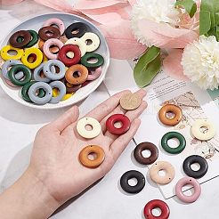 60pcs 10 Farben Holzanhänger&nbsp;WOOD-NB0002-22