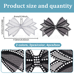 4 Stück 2 Farben Bowknot Polyester Strass Schuhdekorationen&nbsp;FIND-GO0002-32