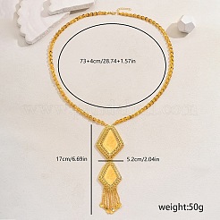 Eleganti collane con ciondolo in ottone con nappa geometrica per accessori da festa per le donne&nbsp;LR5784-3