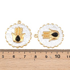 Natürlicher schwarzer Onyx (gefärbt und erhitzt) Hamsa-Handanhänger&nbsp;STAS-C158-10G